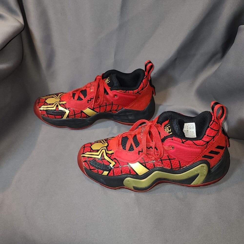 Size 4.5 Adidas D.O.N. Issue #3 x Marvel Low Spider-Man Basketball Sneakers